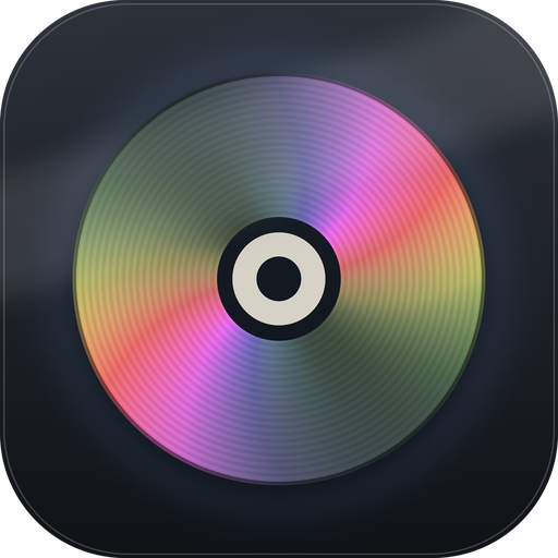 The Dad's Music Player icon: a compact disc on a dark background.